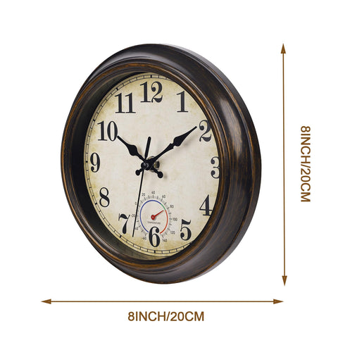 Horizent outdoor clock bronze waterproof edge withstands wet environments.