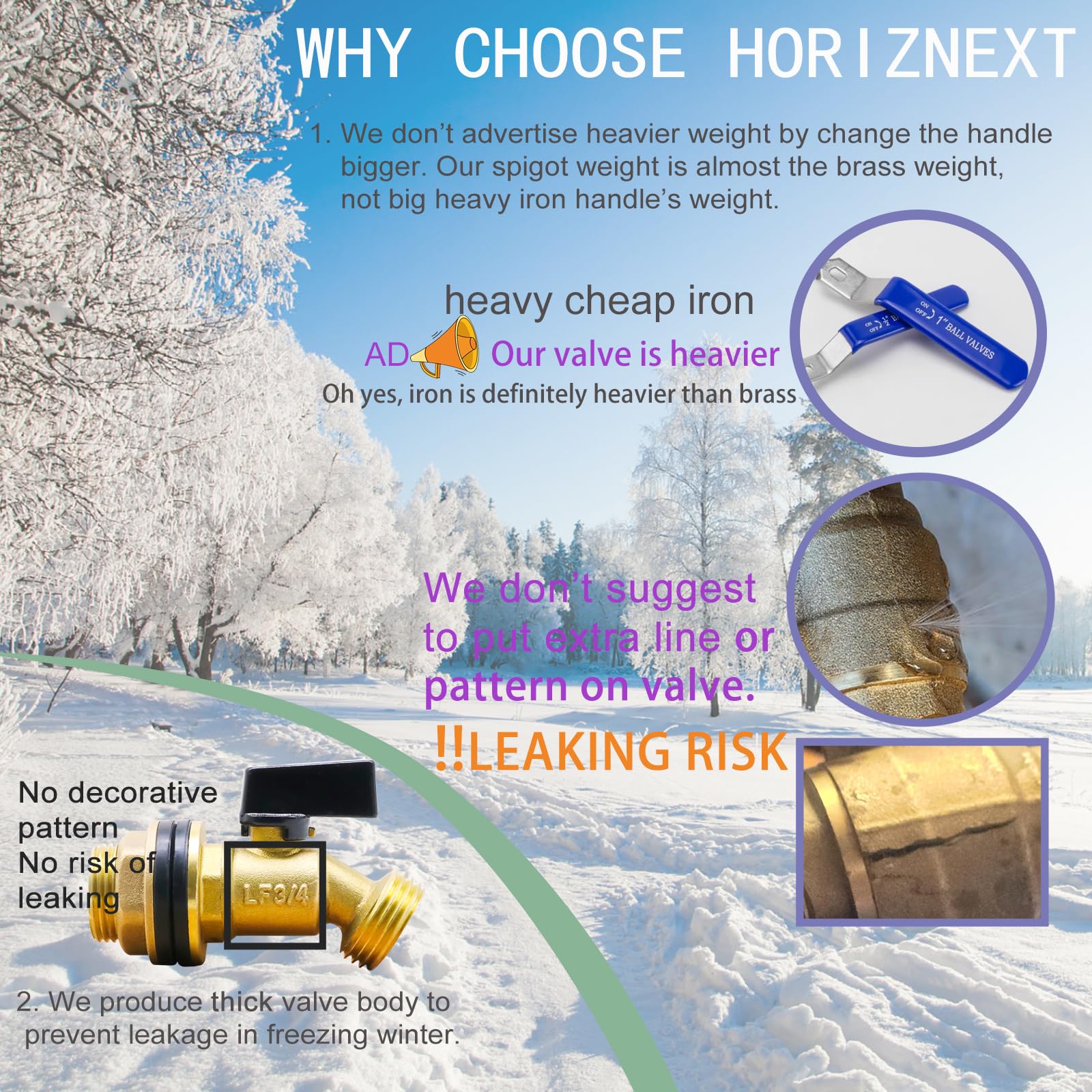 Horiznext brass water spigot core offers sturdy performance for outdoor barrels.