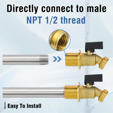 Horiznext rain barrel spigot kit garden hose connection for efficient water transfer.