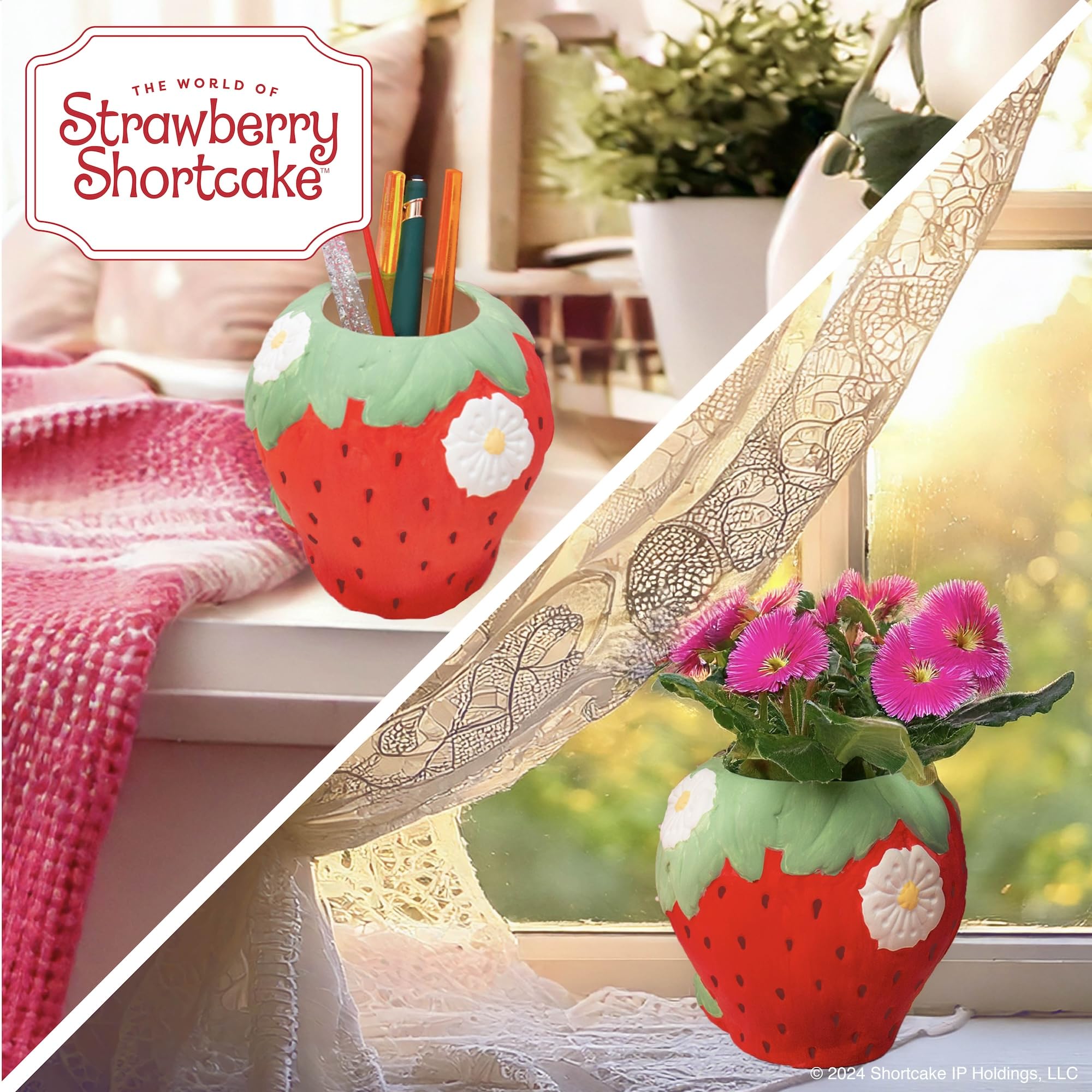 Horizon Group USA Paint Your Own Strawberry Shortcake Planter is kid-friendly and suitable for family art.