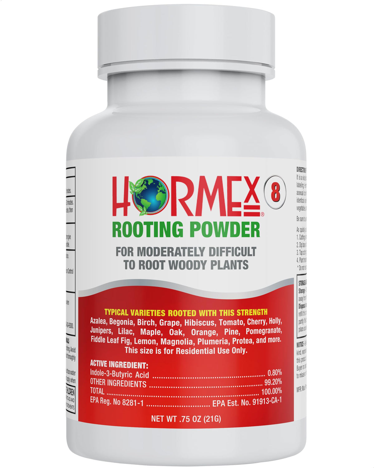 Hormex Rooting Powder 8 bottle pour facilitates clean, precise application on cuttings
