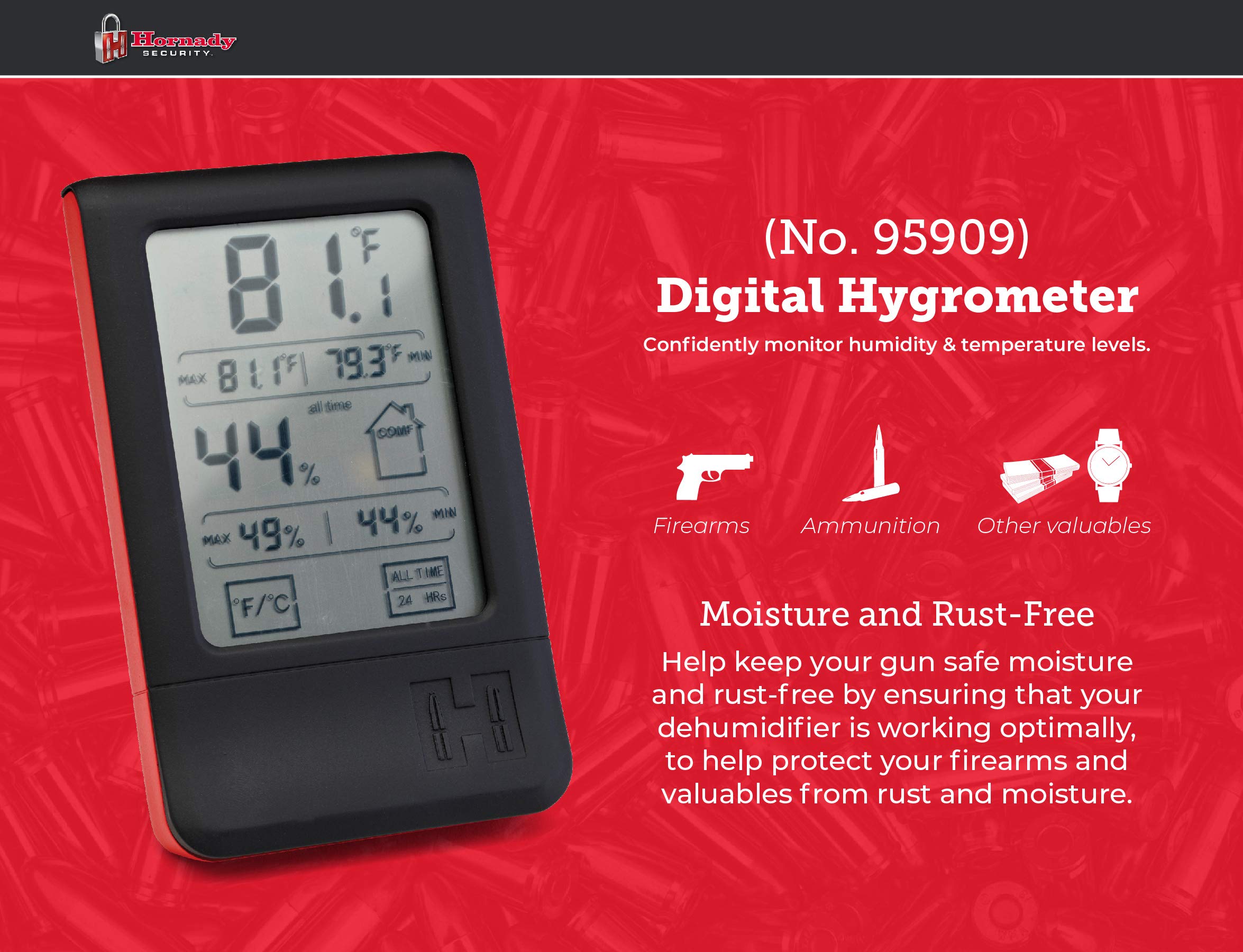 Hornady 95909 quick-connect bracket keeps readings on doors or walls.