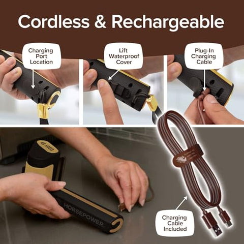 Horsepower Giddy Up GOLD with LED adds visibility during grilling cleanup.