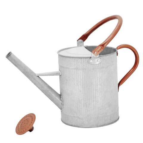 Farmhouse aesthetic of HORTICAN watering can in garden setting
