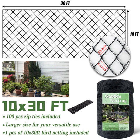 HORTIFAN Bird Netting doubles as pond cover to prevent leaves in water.
