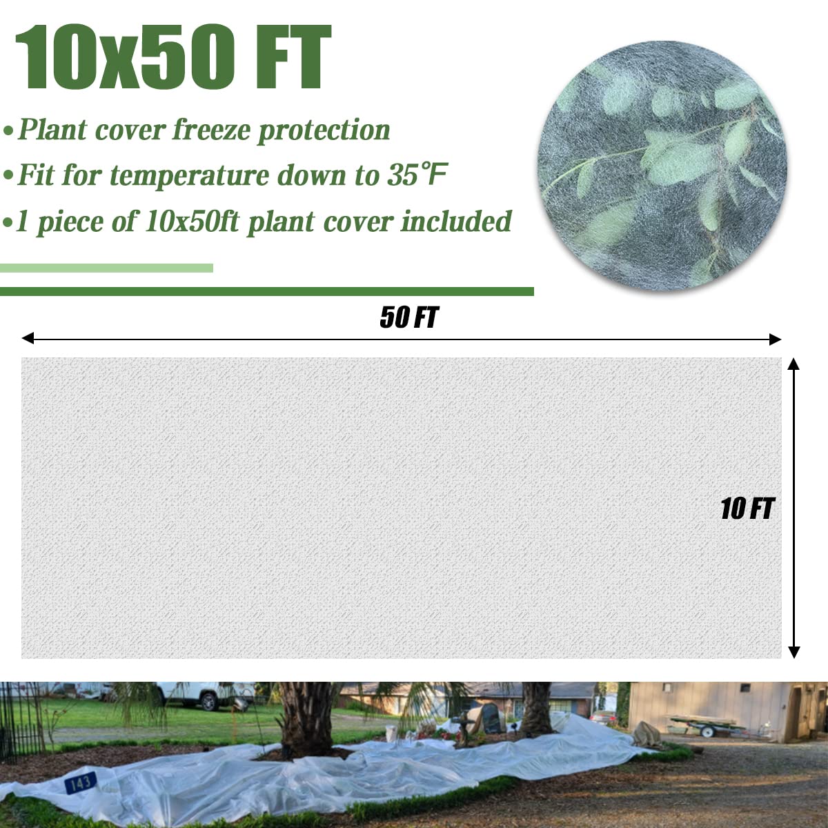 HORTIFAN frost blanket rolled, ready for garden storage.