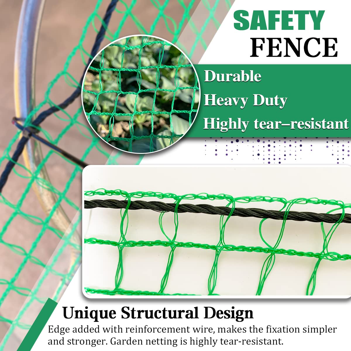 Hortifan garden fence installation with zip ties showing quick setup.