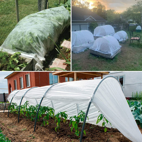 HORTIFAN installation with weights showing quick setup for rows.