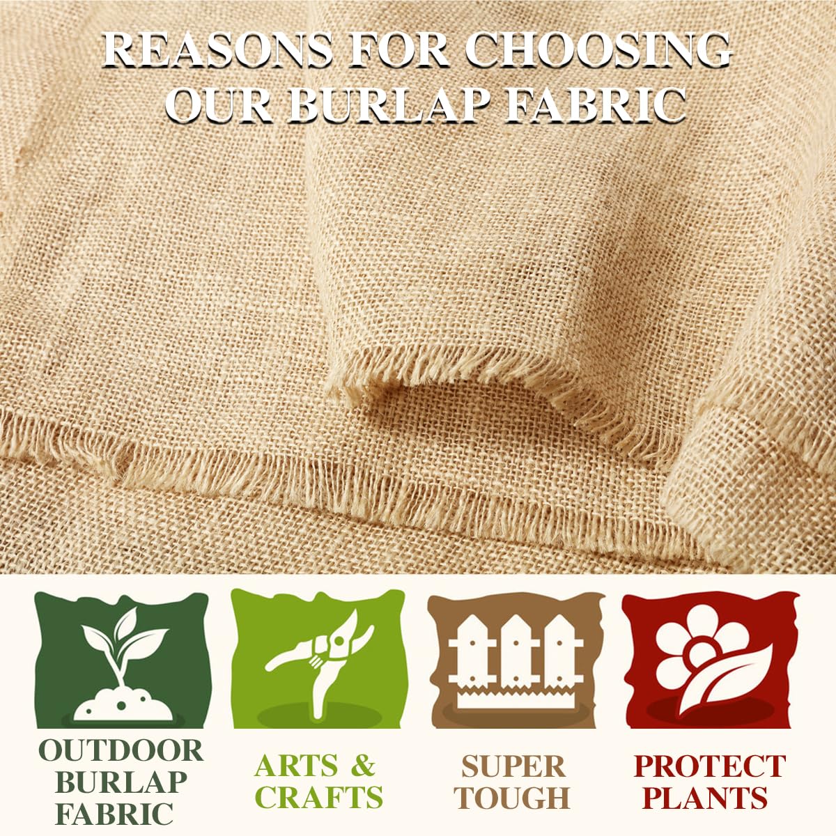 HORTIFAN natural jute burlap for decorative crafts and gifting ideas.