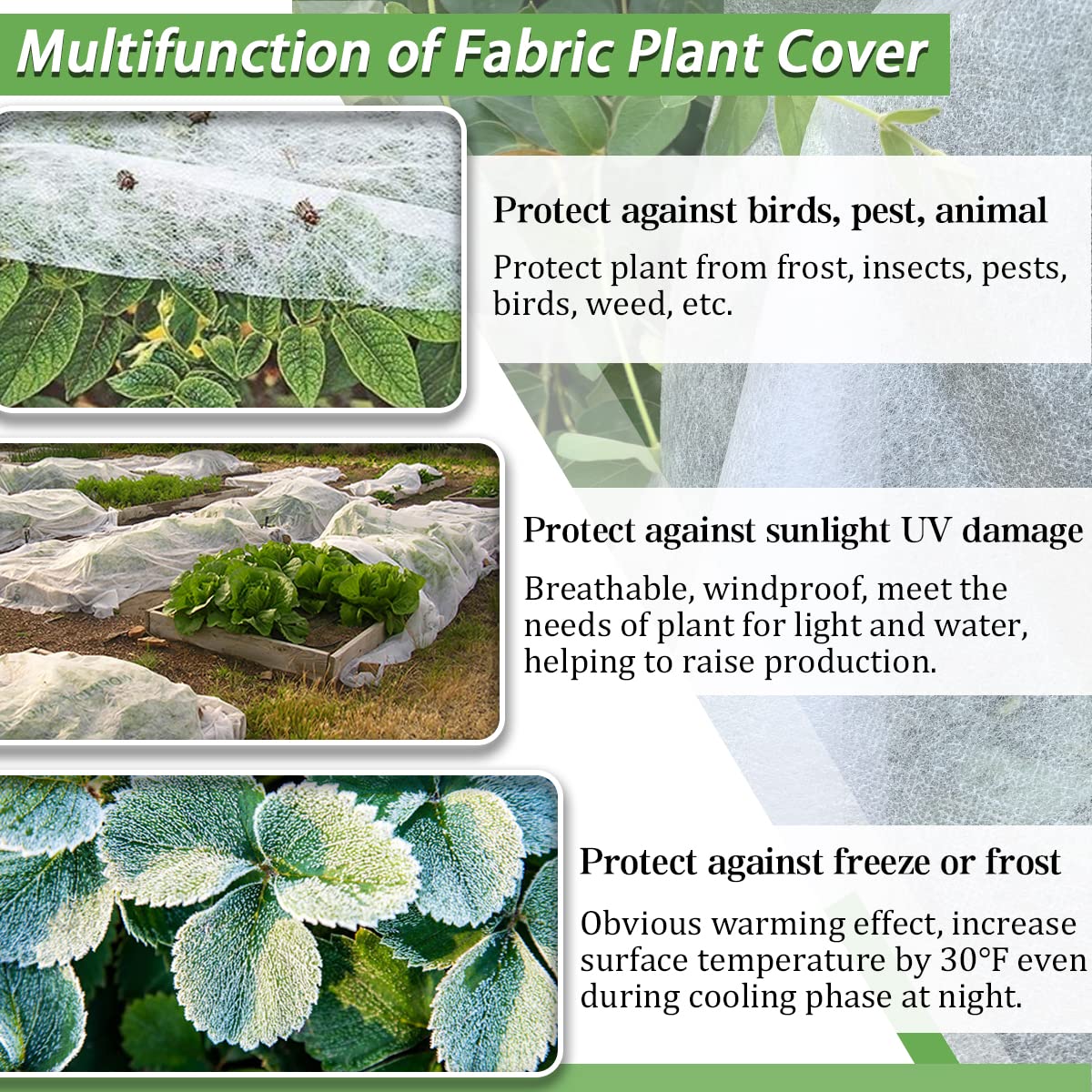 HORTIFAN nonwoven 0-9oz close-up texture for durability.