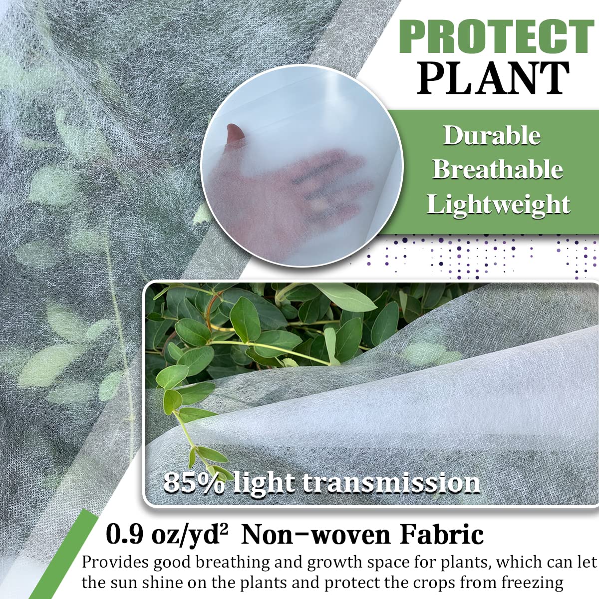 HORTIFAN plant cover protecting berries from pests while allowing sun.