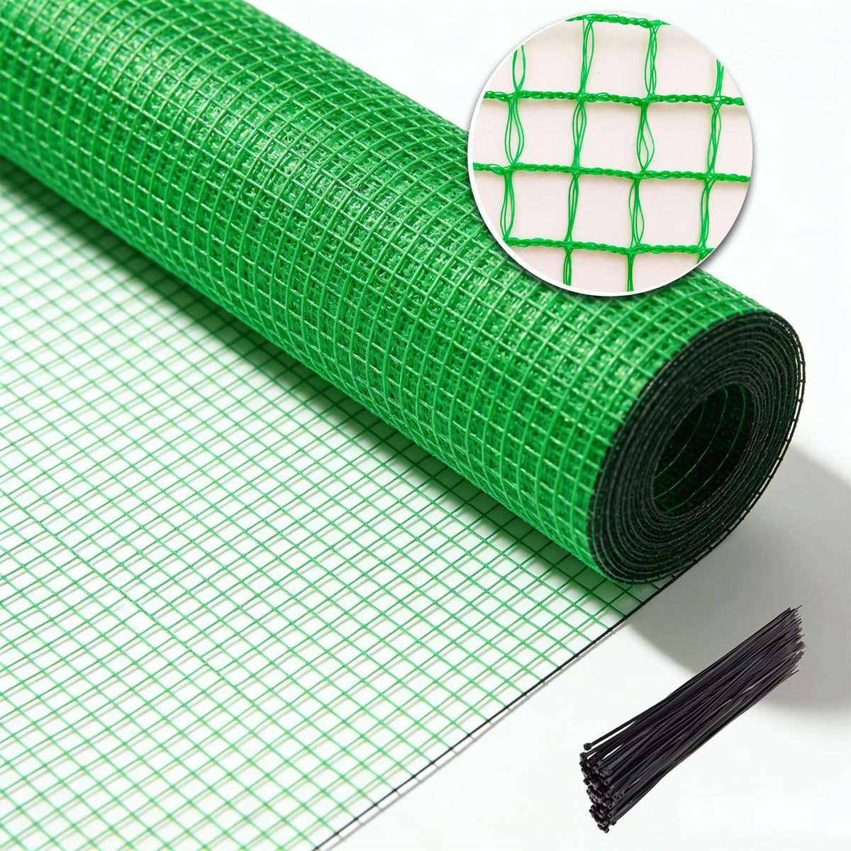 Hortifan temporary fence mesh laid out for a yard boundary and pet protection.