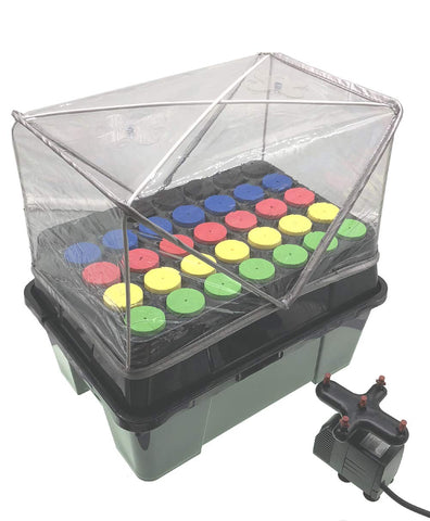 HORTIPOTS 35 site clone machine setup with even spray coverage