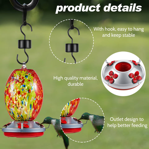 Hortsun metal hanging hook included for secure outdoor display.