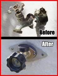 The Original Hose Bibb Mounting Plate with stainless hardware for long-lasting outdoor use.
