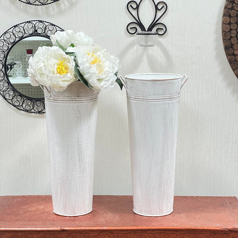 Hosley tableware storage bucket keeps utensils organized with farmhouse style.