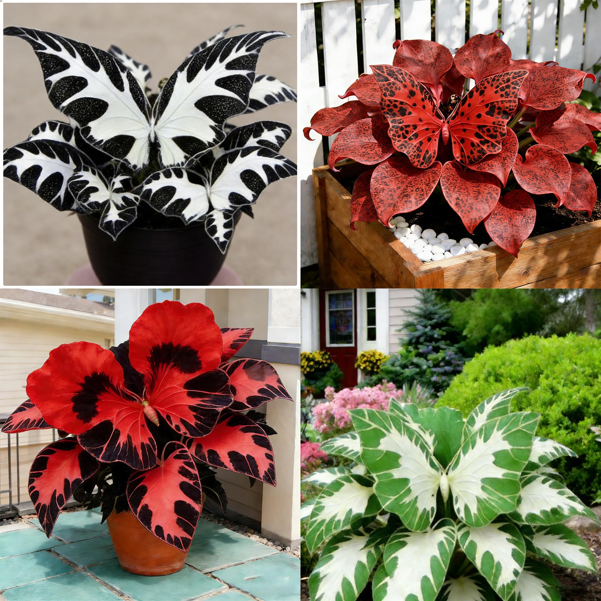 Hosta seeds 150+ mixed color pack for shade gardens with variegation and red stems