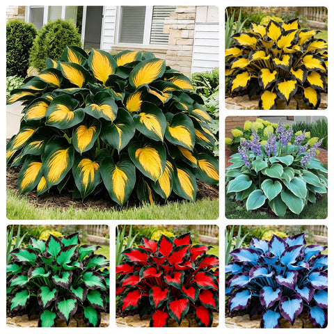 170+ mix hosta seeds with variegated leaves for a lush shade garden.