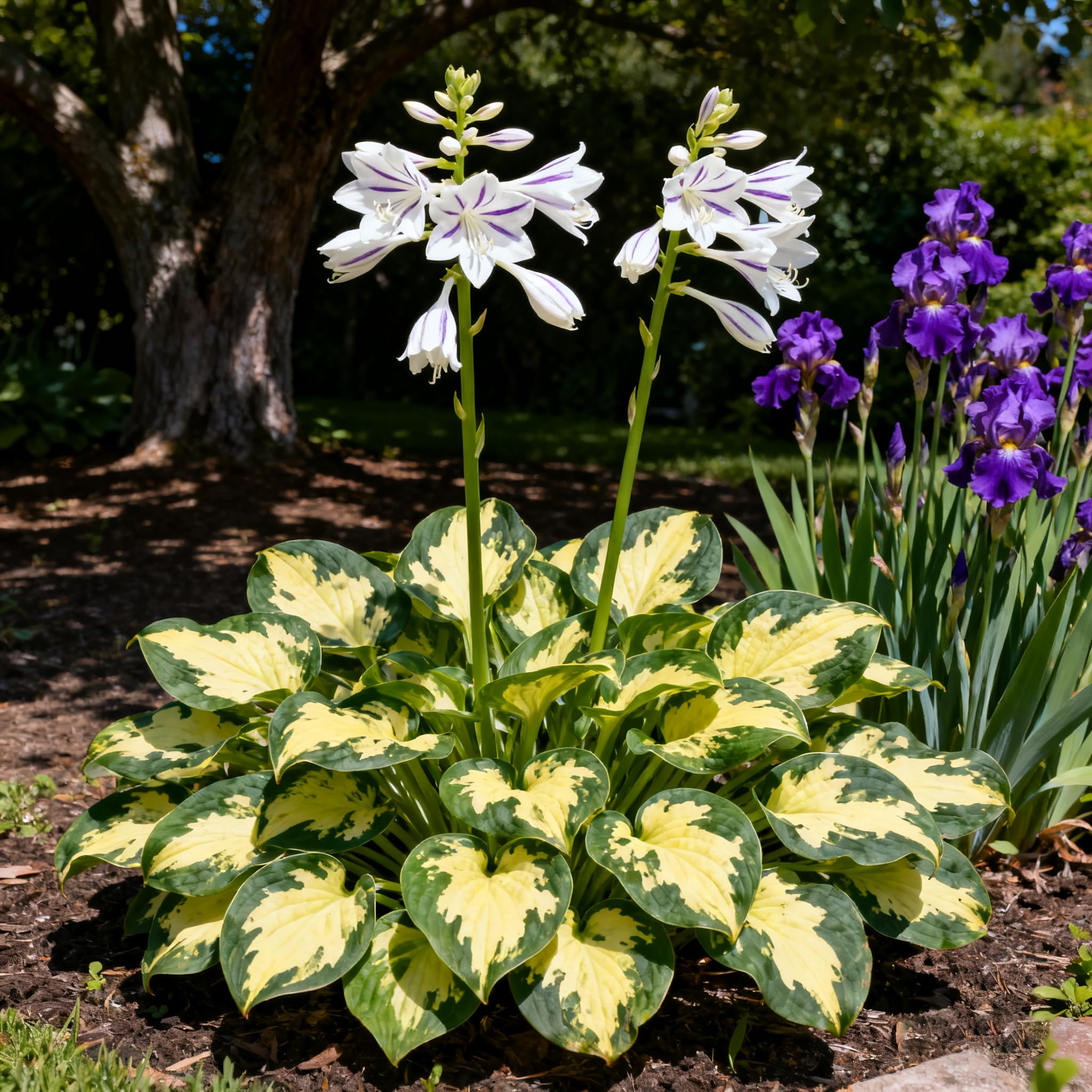 Hosta seeds bloom mid-summer, attracting pollinators