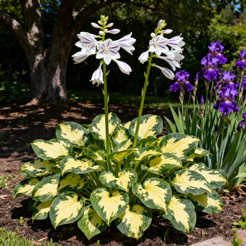 Hosta seeds bloom mid-summer, attracting pollinators