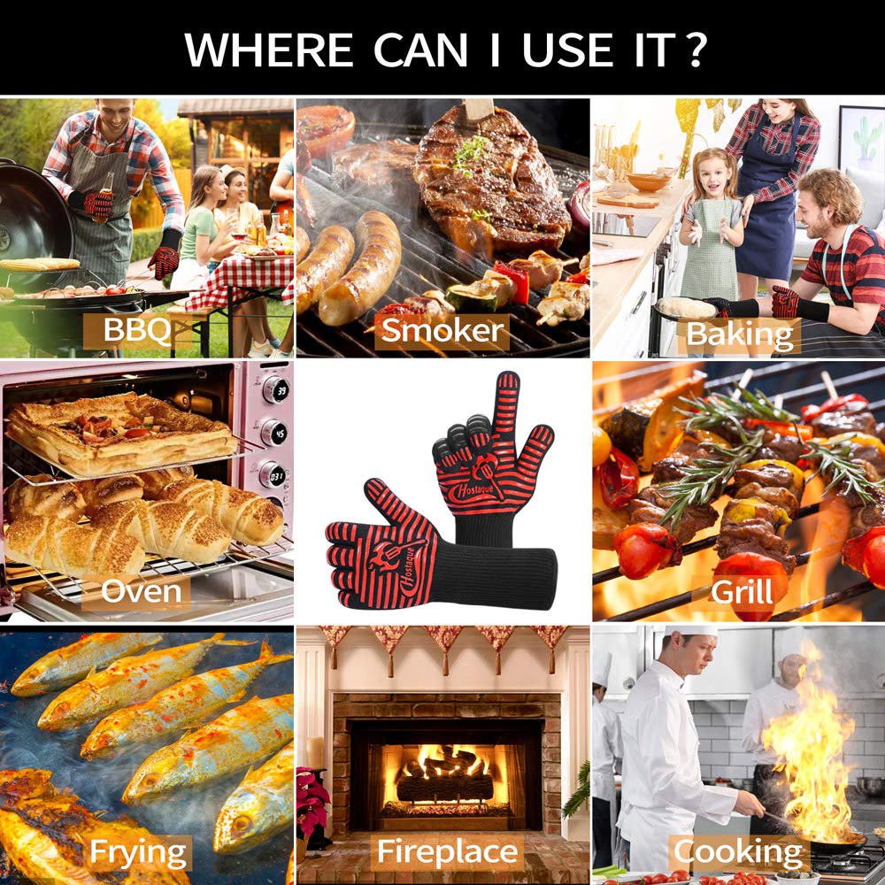 Hostaque gloves support multiple hot tasks including oven, grill, and fireplace use.