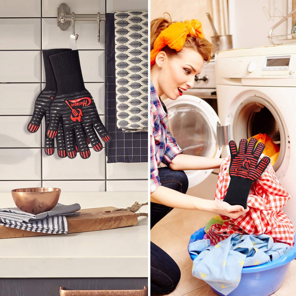 Hostaque gloves are machine washable and easy to clean after grilling.