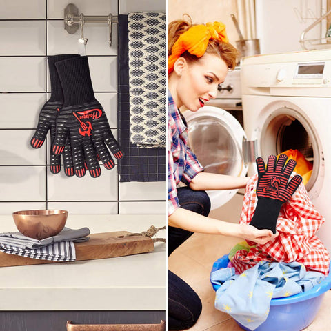 Hostaque gloves are machine washable and easy to clean after grilling.