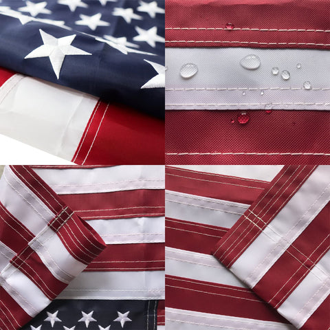 Hostey double-stitched flag with 1-inch hang sleeve for secure hanging