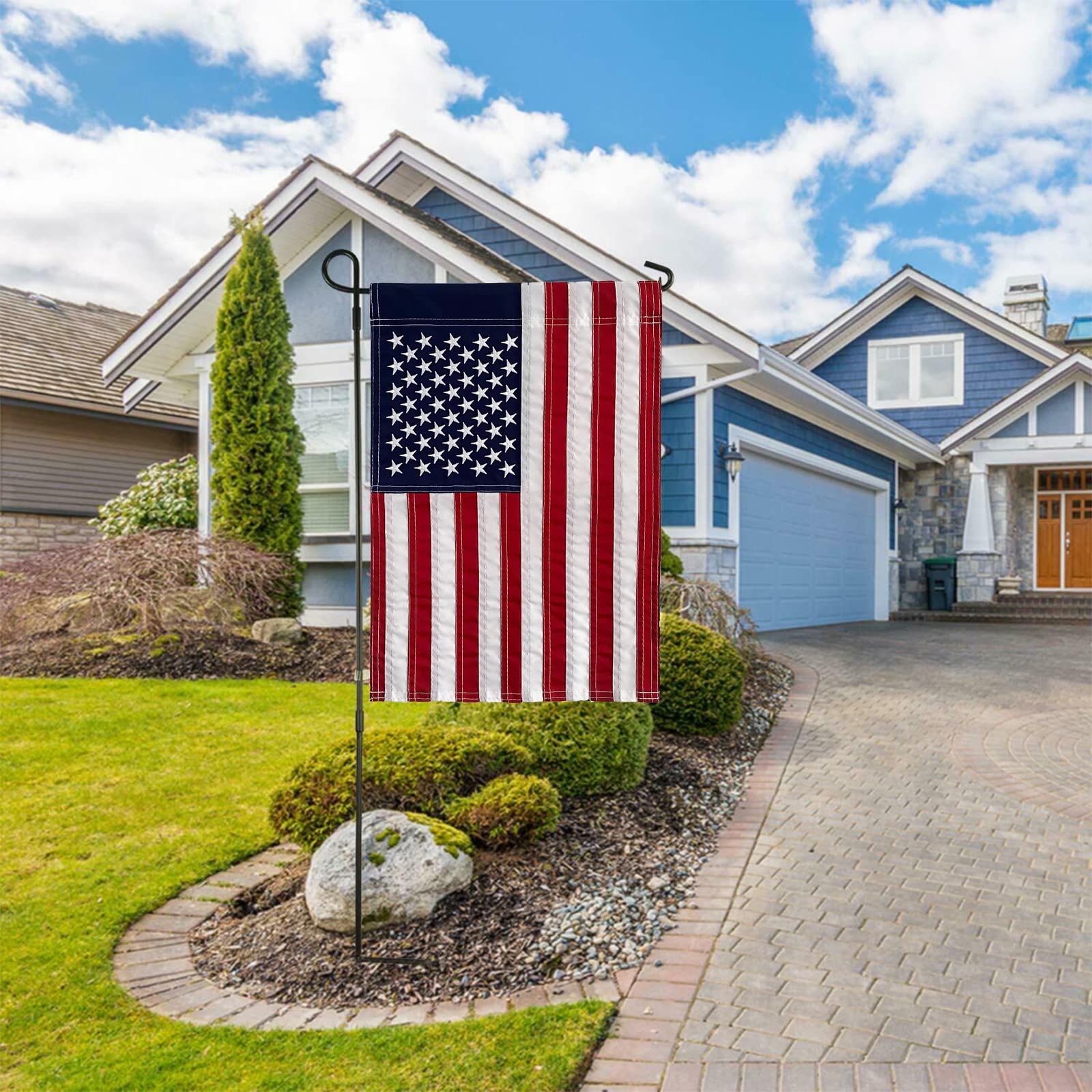 Hostey outdoor flag with sewn stripes for a crisp patriotic look