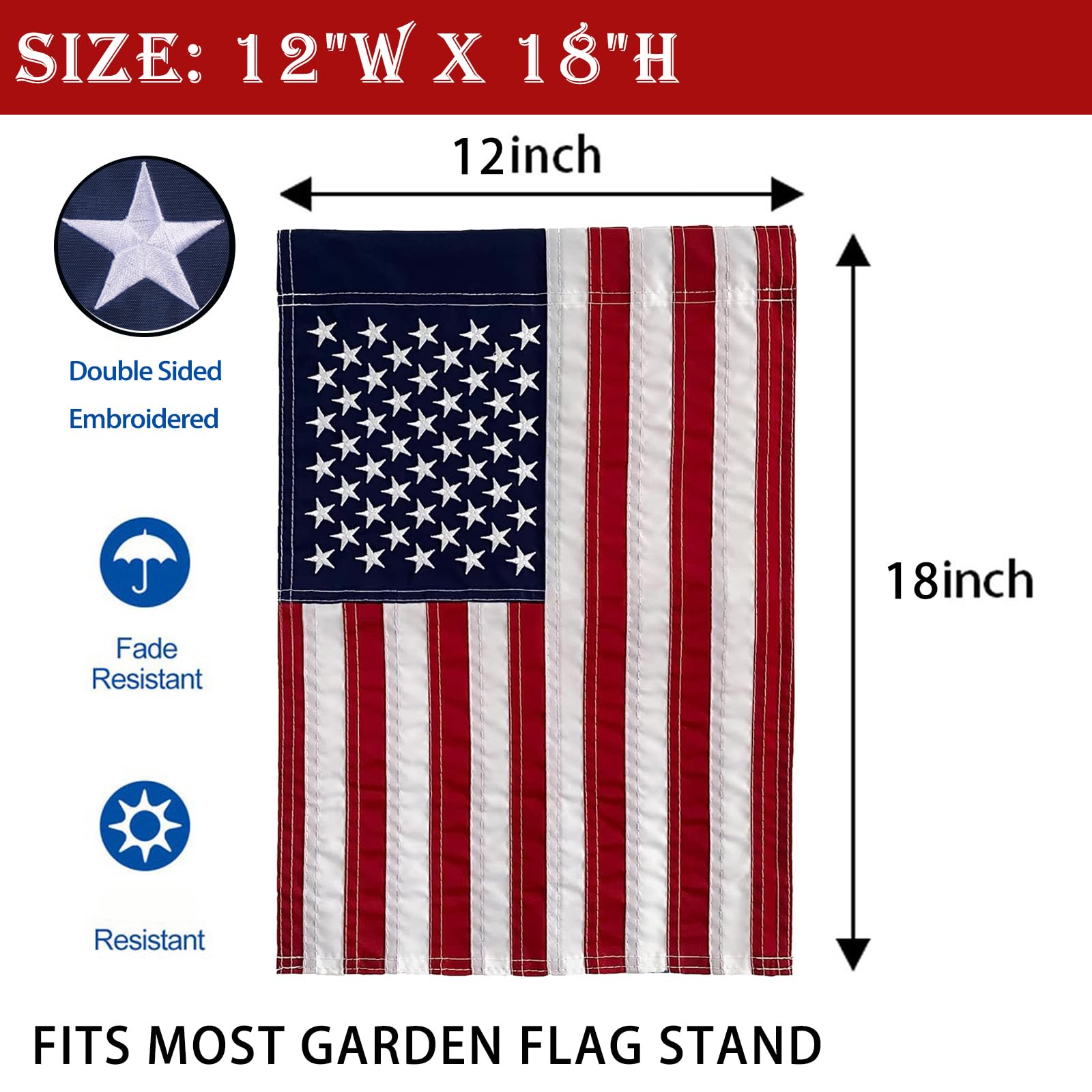Hostey waterproof and fade-resistant US flag for year-round use