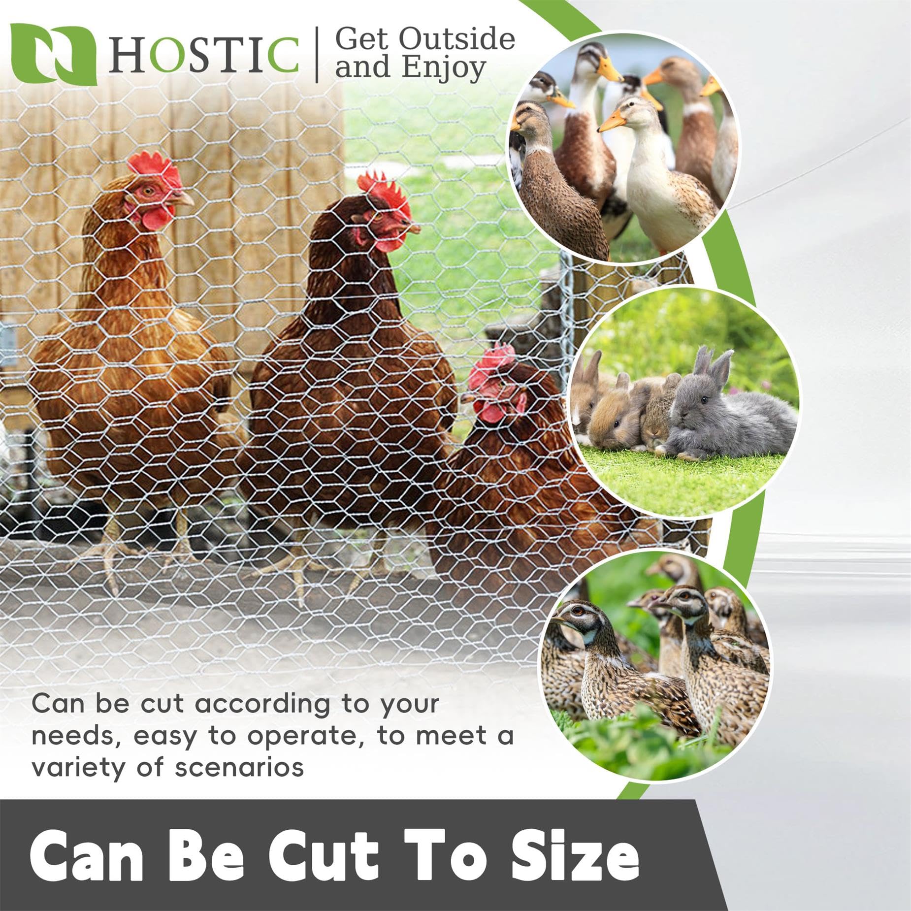 HOSTIC garden fence application with chicken wire protects plants