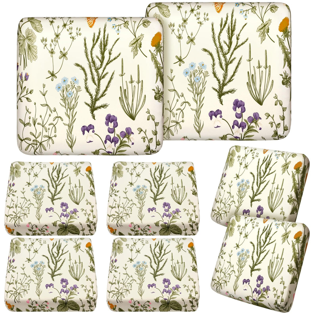 Hosuly 8 Pcs Spring Wildflower sofa cushion covers brighten living room and protect cushions