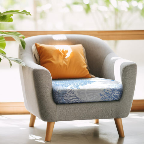 Hosuly coral-pattern cushion cover brightens summer décor with soft stretch fabric.