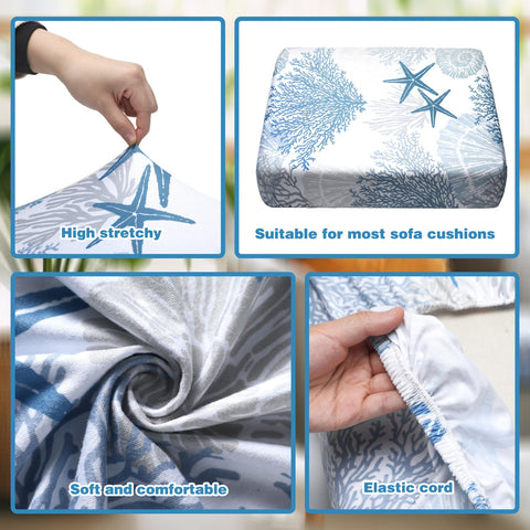 Hosuly nautical-pattern cushion cover creates beach-inspired accents with easy slip-on fit.