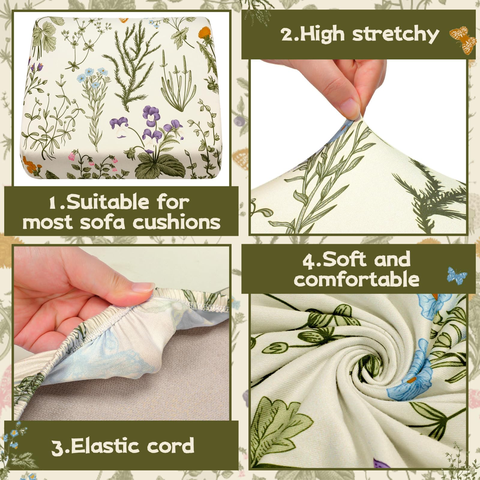 Hosuly easy slip on cushion cover stays in place on cushions