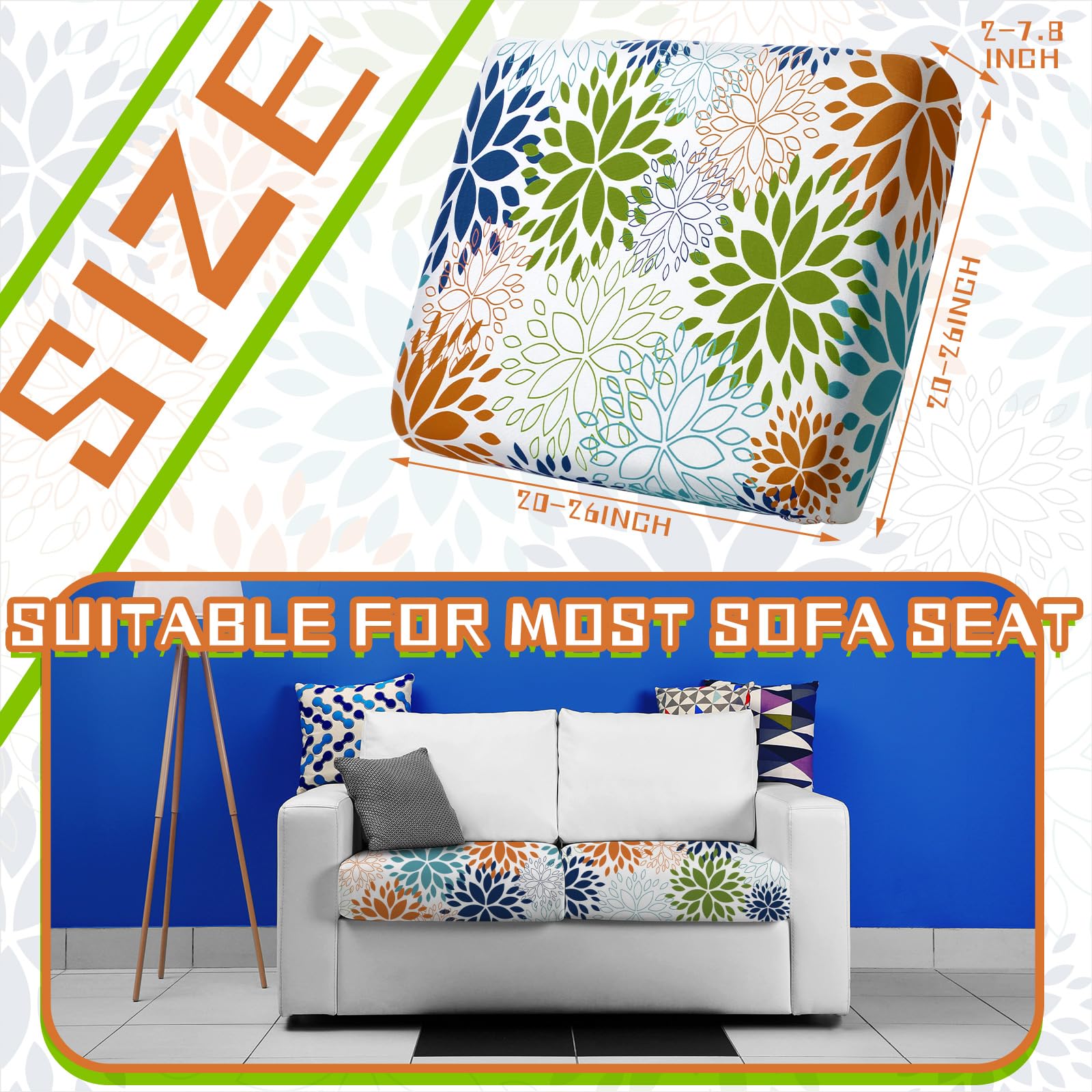 Hosuly patio stretch cushion cover provides a secure, slip-on fit for chairs.