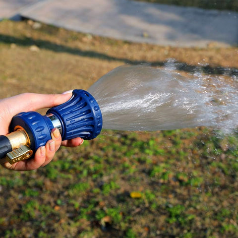 HOSUN garden nozzle in use for watering plants and cleaning.