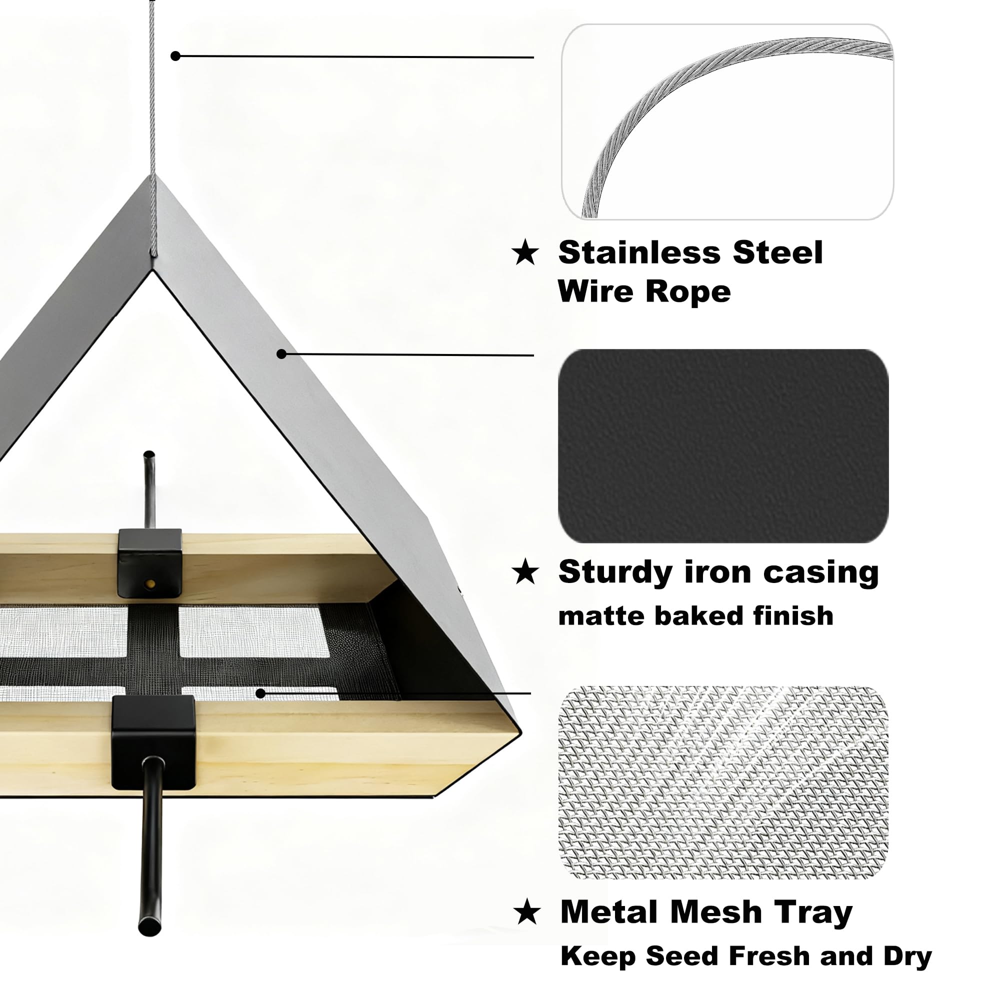 HOSUN metal mesh bottom provides drainage to keep seeds dry