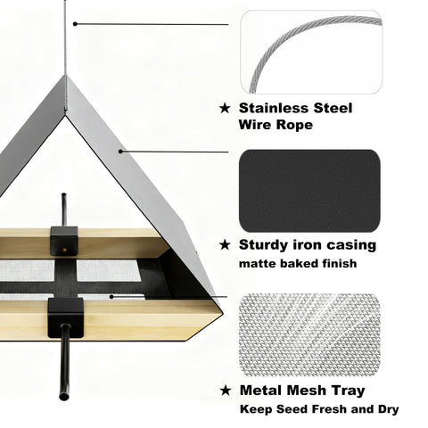 HOSUN metal mesh bottom provides drainage to keep seeds dry