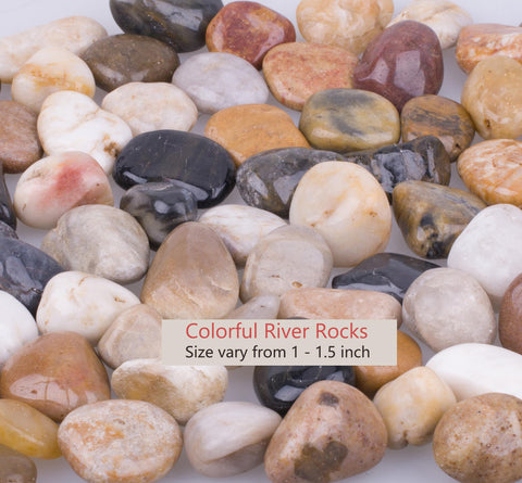 HOT SEAL river rocks brighten garden paths with glossy color