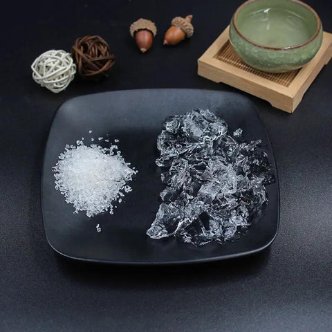 Home garden display featuring HOT SEAL crystals in containers
