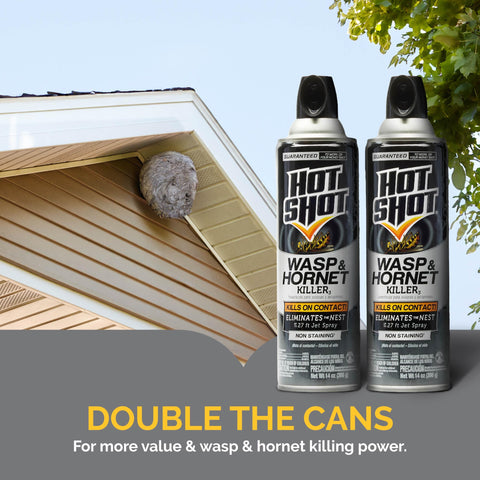 HOT SHOT 14-ounce can ready for quick home protection.