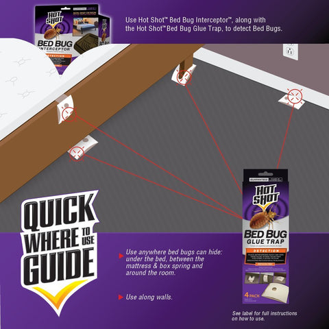 HOT SHOT bed bug glue trap disposable design enables easy checks