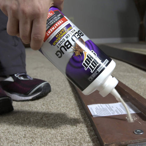 Hot Shot Bed Bug Killer Dust in wall voids for discreet protection.