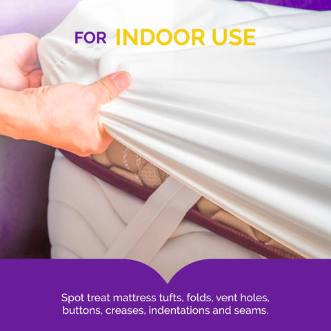 Hot Shot Bed Bug Killer spot treatment covers mattress tufts and seams