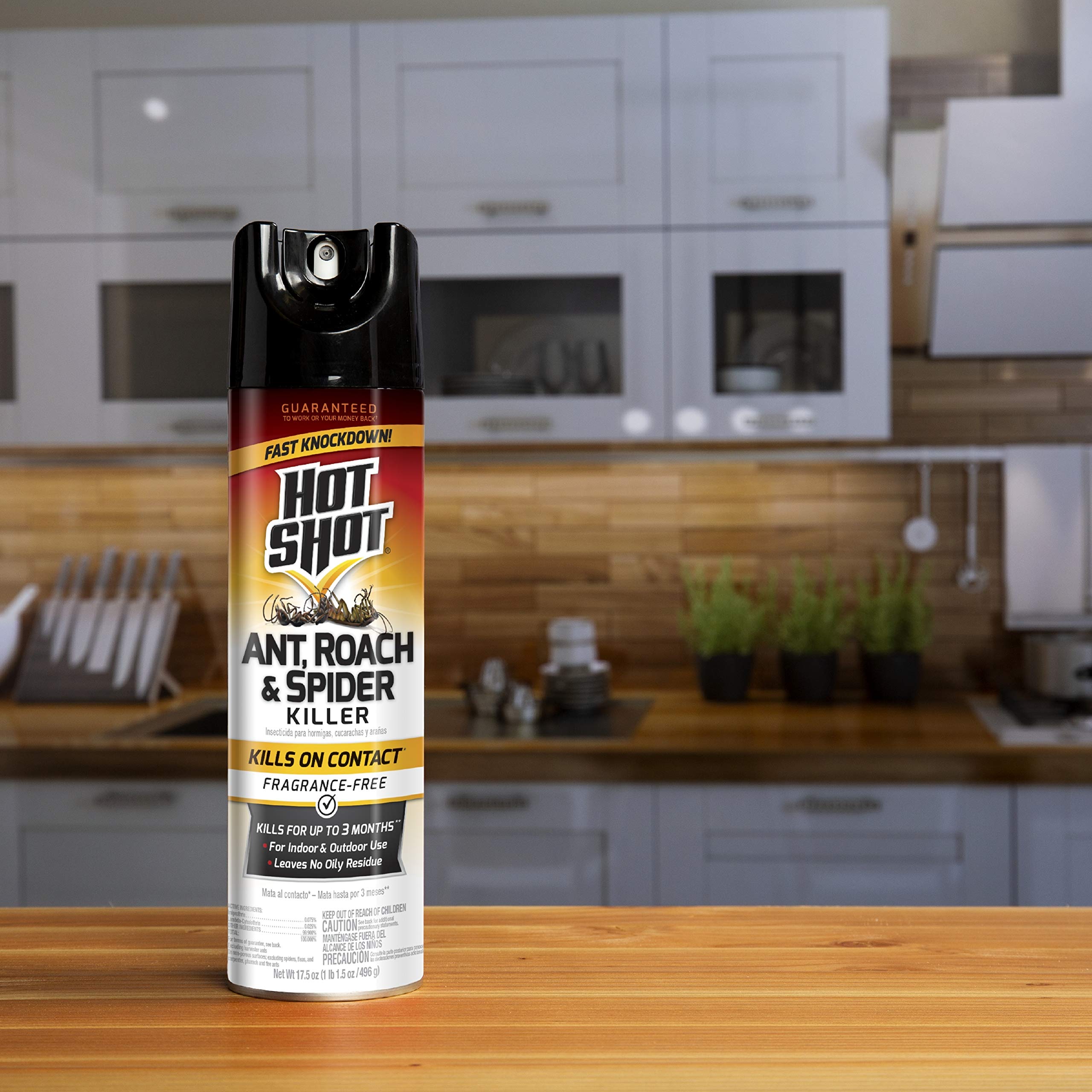 Hot Shot kills insects on contact for quick relief.