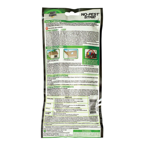 Hot Shot No-Pest Strip placed in a room demonstrates 10x13 ft coverage