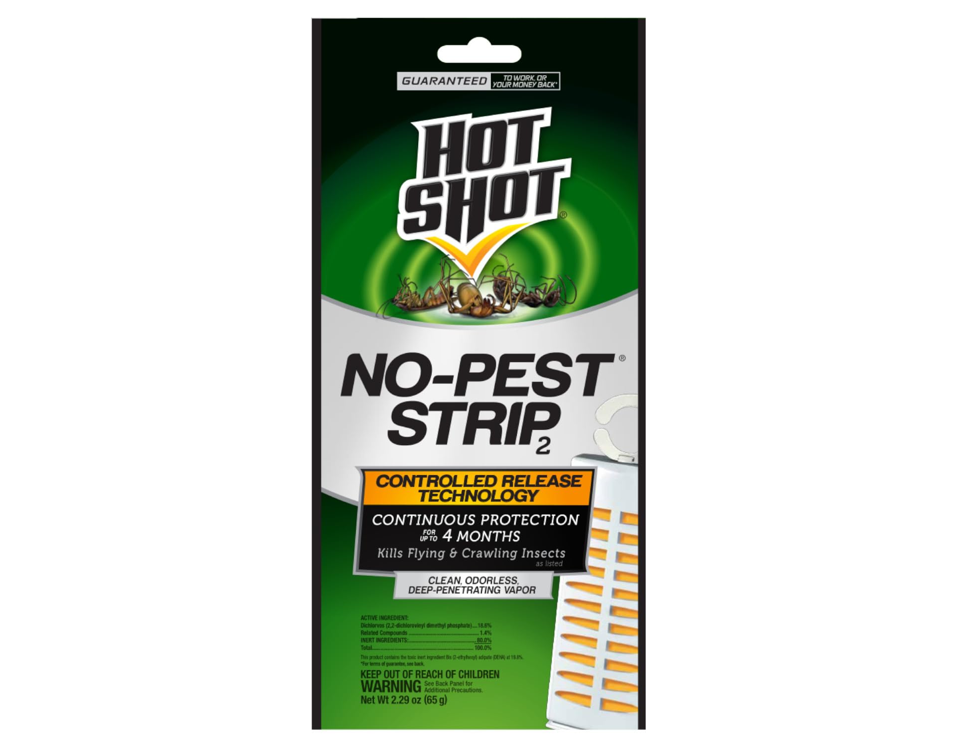 Hot Shot No-Pest Strip package opened reveals ready-to-use strips
