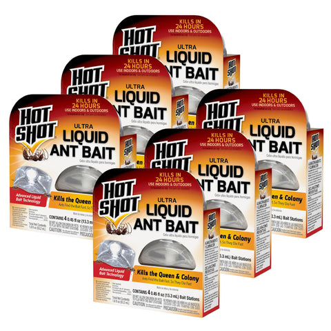 Hot Shot Ultra Liquid Ant Bait station setup in interior