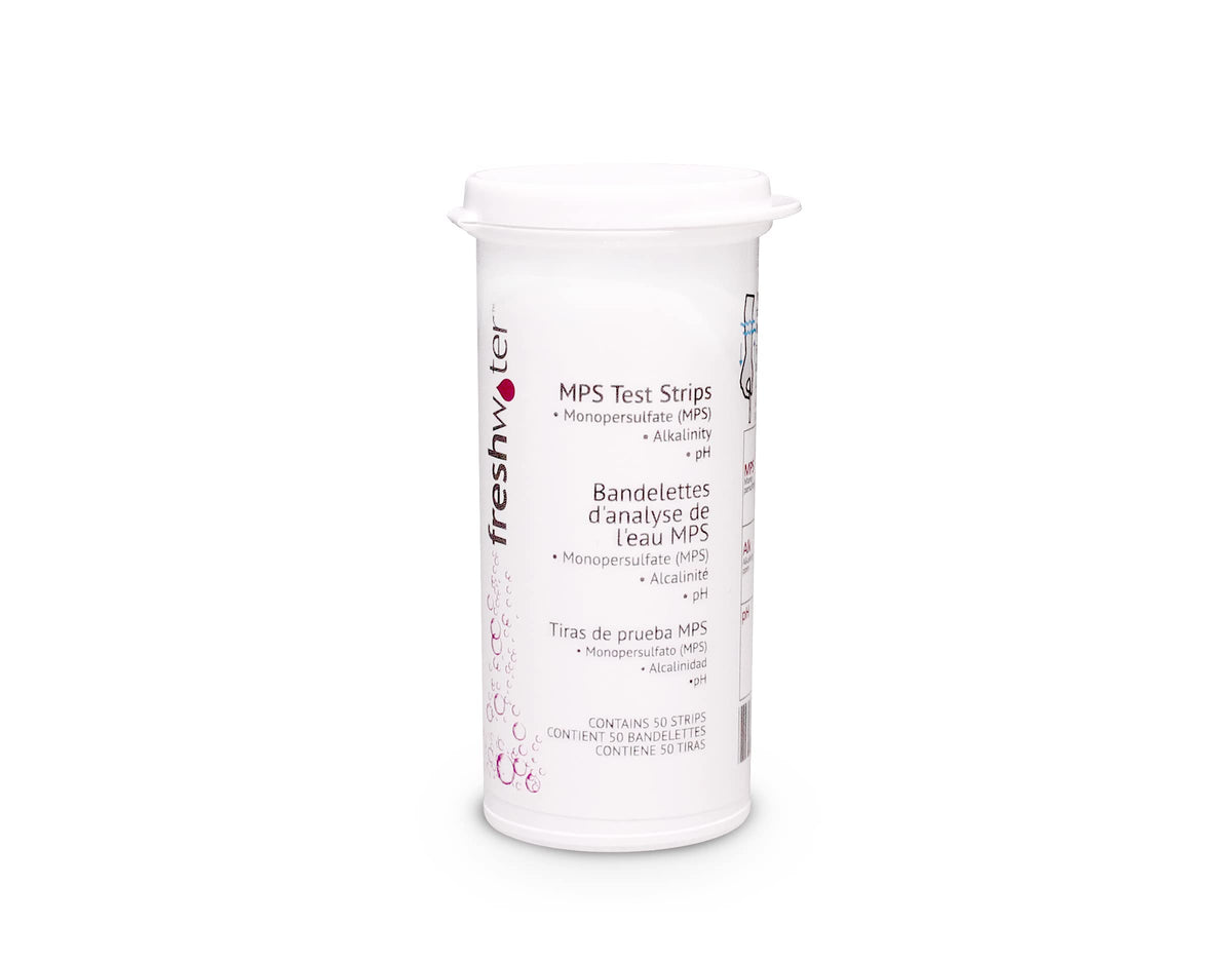 Hot Spring Spas Freshwater Test Strips packaging and quick setup for clear water.
